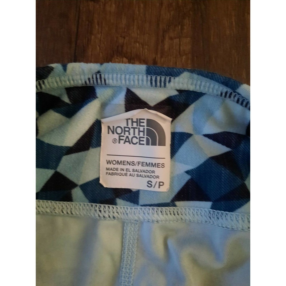 THE NORTH FACE Women’s Cropped Leggings Capris Blue Green Geometric Size Small - Picture 4 of 5